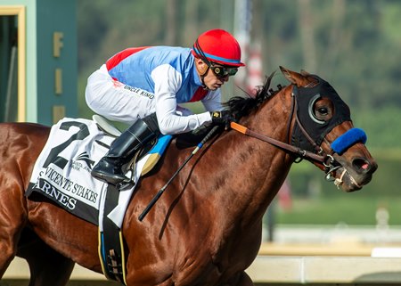 Barnes wins the San Vicente Stakes at Santa Anita Park