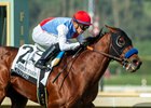 Zedan Racing&#39;s Barnes and jockey Juan Hernandez win the G2 $200,000 San Vicente Stakes Saturday January 4, 2025 at Santa Anita Park, Arcadia, CA.  The 3-year-old son of Into Mischief is named after trainer Bob Baffert’s assistant trainer Jimmy Barnes.
Benoit Photo
