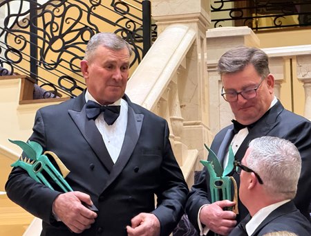 James Keogh (L) at the Irish Thoroughbred Breeders' Association National Breeding and Racing Awards