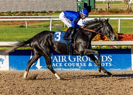 Pretty Sassy scores in her debut at Fair Grounds Race Course