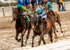 1/18/2025  -  Gigante with Jose Ortiz aboard outruns Idratherbeblessed to win the 39th running of the $100,000 Colonel E.R. Bradley Stakes at Fair Grounds.  Hodges Photography / Amanda Hodges Weir