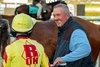 Old Pal and jockey Antonio Fresu win the $175,000 Unusual Heat Turf Classic Saturday, January 18, 2025 at Santa Anita Park, Arcadia, CA.  Trainer Mark Glatt, right, is all smiles after the race.
Benoit Photo