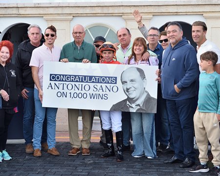 Antonio Sano celebrates his 1,000th North American win with friends and family