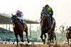 Chilean-bred Richi and jockey Kazushi Kimura, right, win the Grade III $100,000 Las Flores Stakes Saturday January 4, 2025 at Santa Anita Park, Arcadia, CA, giving trainer Bob Baffert his second stakes win and fourth win on the day.
Benoit Photo