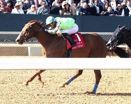 Tejano Twist wins the King Cotton Stakes at Oaklawn Park