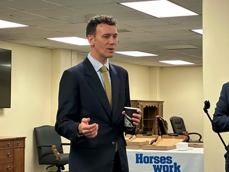 KEEP executive director Will Glasscock speaks during KEEP Day Feb. 13 at the Kentucky Capitol annex in Frankfort