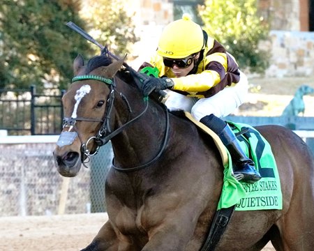 Quietside wins the Honeybee Stakes at Oaklawn Park