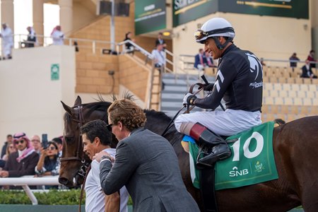 Straight No Chaser following his victory in the Riyadh Dirt Sprint at King Abdulaziz Racecourse