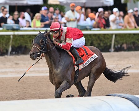 Burnham Square wins the Holy Bull Stakes at Gulfstream Park