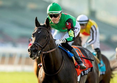 El Potente wins the Thunder Road Stakes at Santa Anita Park