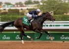 Straight No Chaser and John Velazquez win the G2 Riyadh Dirt Sprint, 2025 King Abdulaziz Racetrack, Riyadh, Saudi Arabia, Mathea Kelley-JSCA, Feb. 22, 2025