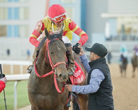 Coal Battle after winning the Rebel Stakes at Oaklawn Park