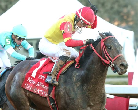 Coal Battle wins the Rebel Stakes at Oaklawn Park