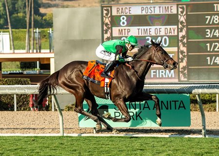 El Potente scores in the Thunder Road Stakes at Santa Anita Park