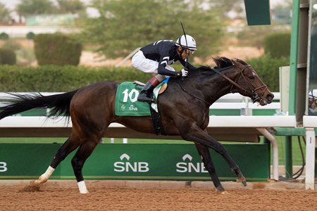 Straight No Chaser wins the Riyadh Dirt Sprint at King Abdulaziz Racecourse