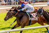 3-22-2025  -  Jockey Ben Curtis aboard Idratherbeblessed wins the 33rd running of the $300,000 Grade II Muniz Memorial Classic at Fair Grounds.  Hodges Photography / Amanda Hodges Weir