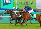 Marhoona wins the 2025 Golden Slipper at Rosehill Gardens Racecourse
ridden by Damien Lane and trained by Michael Freedman