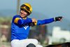 Irish-bred Lady Claypoole and jockey Tiago Pereira win the Grade III $100,000 Santa Ana Stakes Saturday, March 15, 2025, at Santa Anita Park, Arcadia, CA.
Benoit Photo