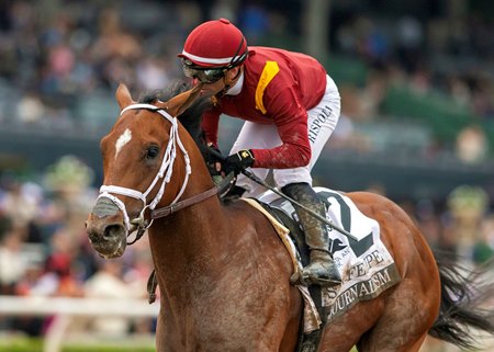 Journalism wins the San Felipe Stakes at Santa Anita Park