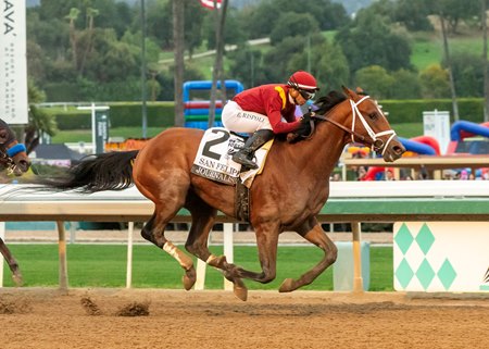 Journalism wins the San Felipe Stakes at Santa Anita Park