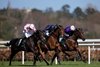 Henri Matisse (centre) and Ryan Moore winning the Gr.3 Ballylinch Stud Red Rocks Stakes from Comanche Brave and Arizona Blaze.
Leopardstown.
Photo: Patrick McCann/Racing Post
30.03.2025