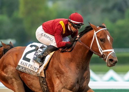 Journalism wins the San Felipe Stakes at Santa Anita Park