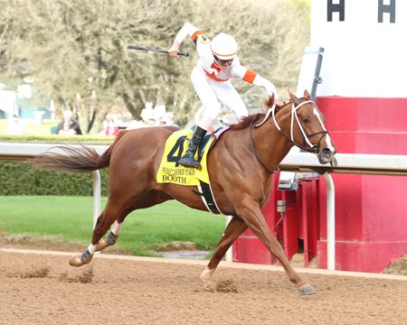 Booth wins the Whitmore Stakes at Oaklawn Park