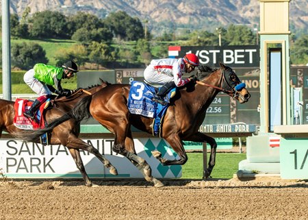 Cavalieri wins the B. Wayne Hughes Beholder Mile Stakes at Santa Anita Park