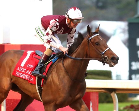 Thorpedo Anna wins the Azeri Stakes at Oaklawn Park