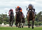 Irish-bred Jungle Peace and jockey Umberto Rispoli win the Grade III $100,000 Se&#241;orita Stakes Sunday, April 27, 2025 at Santa Anita Park, Arcadia, CA.
Benoit Photo