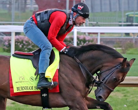 Burnham Square trains in April 2025 at Churchill Downs