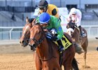 Mo Plex wins the 2025 Bay Shore Stakes at Aqueduct Racetrack
