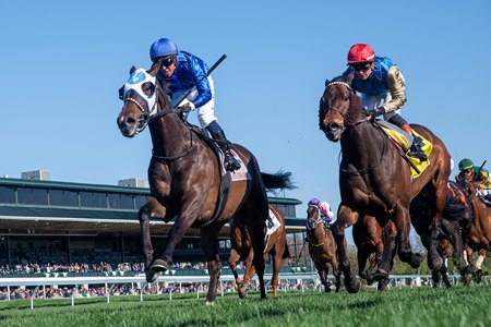 Think Big wins the Shakertown Stakes at Keeneland