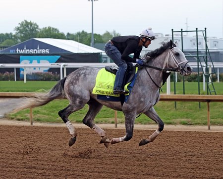 The Brad Cox-trained Final Gambit trains at Churchill Downs