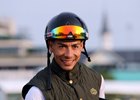 Jockey Jose Ortiz at Churchill Downs on April 29, 2025. Photo By: Chad B. Harmon