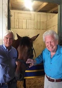 Gordon Jones (right) with trainer Bob Baffert and 2015 Triple Crown winner American Pharoah
