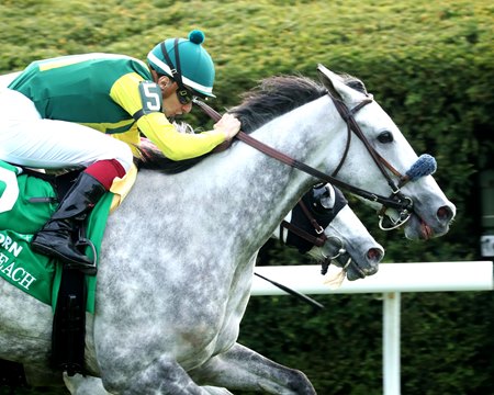 Utah Beach wins the Elkhorn Stakes at Keeneland