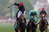 Simply in Front wins the 2025 Churchill Distaff Turf Mile Stakes (G2T) at Churchill Downs, Luis Saez up for Eddie Kenneally