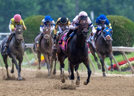 Echo Sound wins the Miss Preakness Stakes at Pimlico Race Course