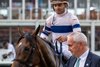 Echo Sound with jockey Luis Saez takes the win in the 40th running of The Miss Preakness Stakes GIII and is sad to the winner’s circle by owner Gabriel Duignan at Pimlico Race Track Friday  May 16, 2025 in Baltimore, MD..   Photo by Skip Dickstein