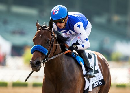 Nysos romps in the Triple Bend Stakes at Santa Anita Park