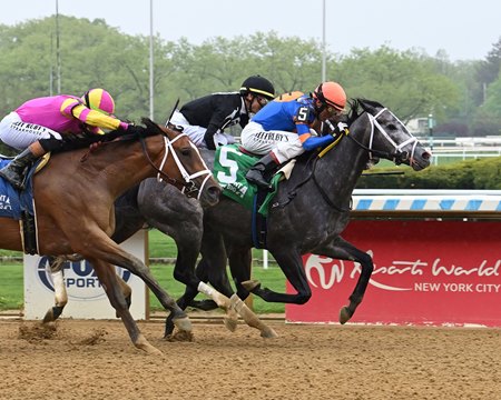Haulin Ice wins the Vagrancy Stakes at Aqueduct Racetrack