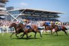 Lead Artist (Oisin Murphy,pink cap) beats Dancing Gemini (Ryan Moore,orange) in the Lockinge
Newbury 17.5.25 Pic: Edward Whitaker