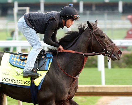 Rodriguez trains ahead of the Kentucky Derby at Churchill Downs