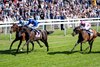 Rebel&#39;s Romance (William Buick,2nd left) beats Epic Poet (L) and Sweet William in the Yorkshire Cup
York 16.5.25 Pic: Edward Whitaker