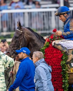 Sovereignty and Junior Alvarado after their win in the Kentucky Derby
