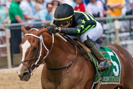 Zeitlos wins the 2025 Skipat Stakes at Pimlico Race Course