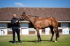 George Boughey with stable star Believing at his new base, Craven House Stables
Newmarket 20.5.25 Pic: Edward Whitaker