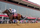 Echo Sound and Luis Saez Win Race 10, The Miss Preakness Stakes, Pimlico Racecourse, Baltimore, MD May 16, 2025, Mathea Kelley/Bloodhorse 