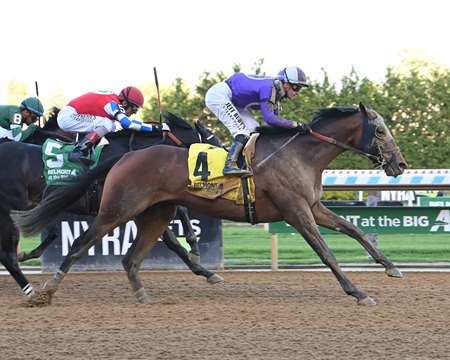Hill Road wins the Peter Pan Stakes at Aqueduct Racetrack